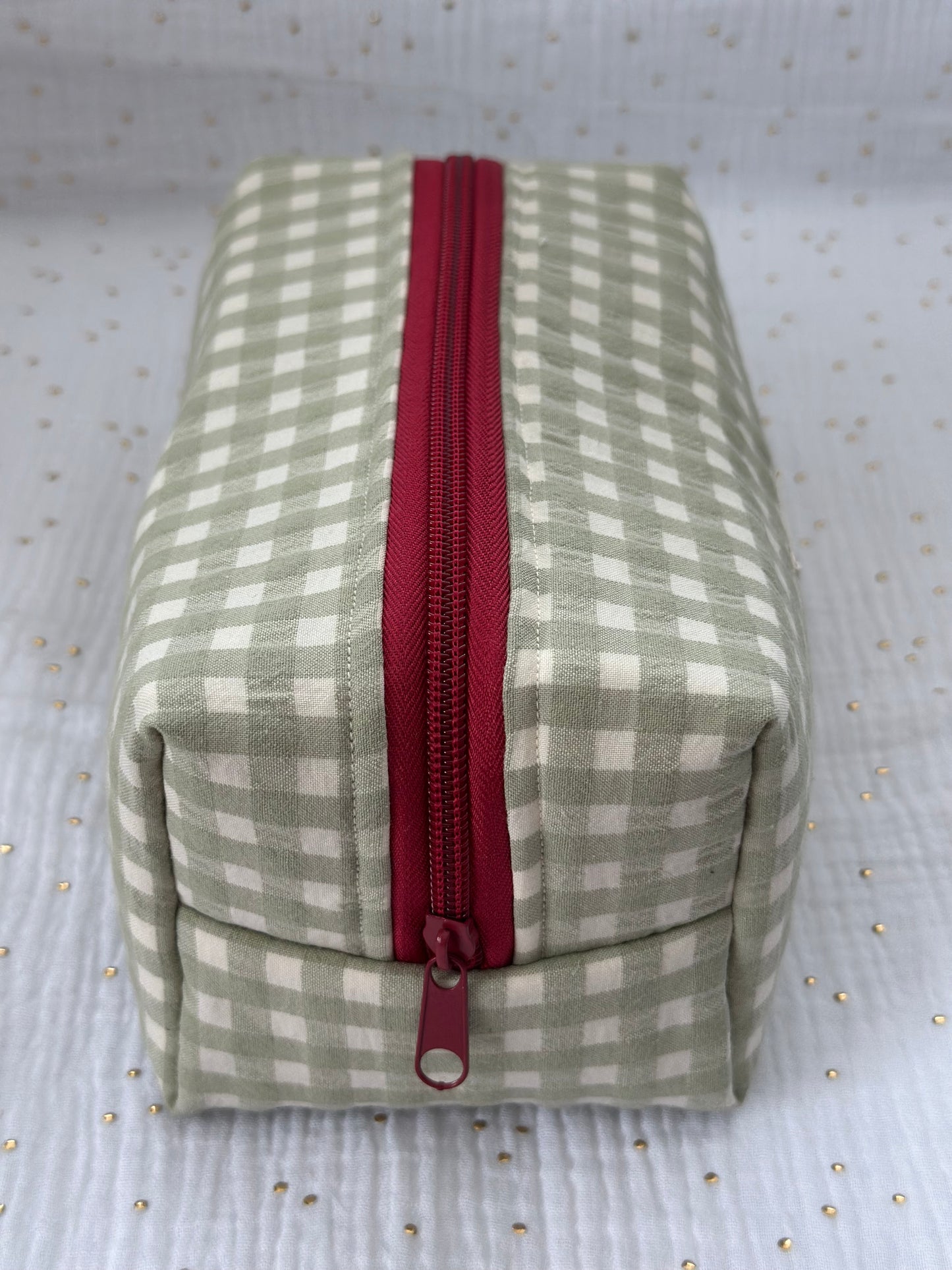 Neceser Elinor Vichy Verde Té y Blanco