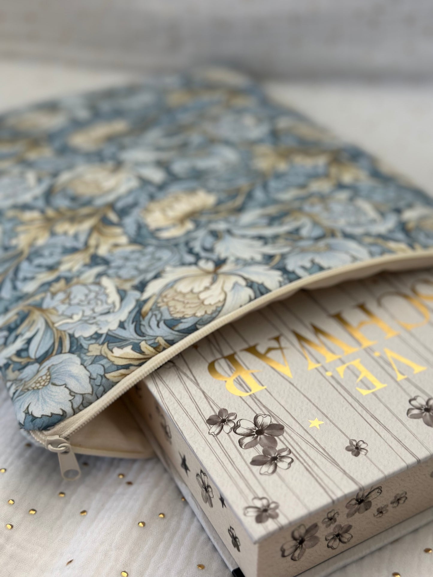 Funda de libro Williams Azul y Beige