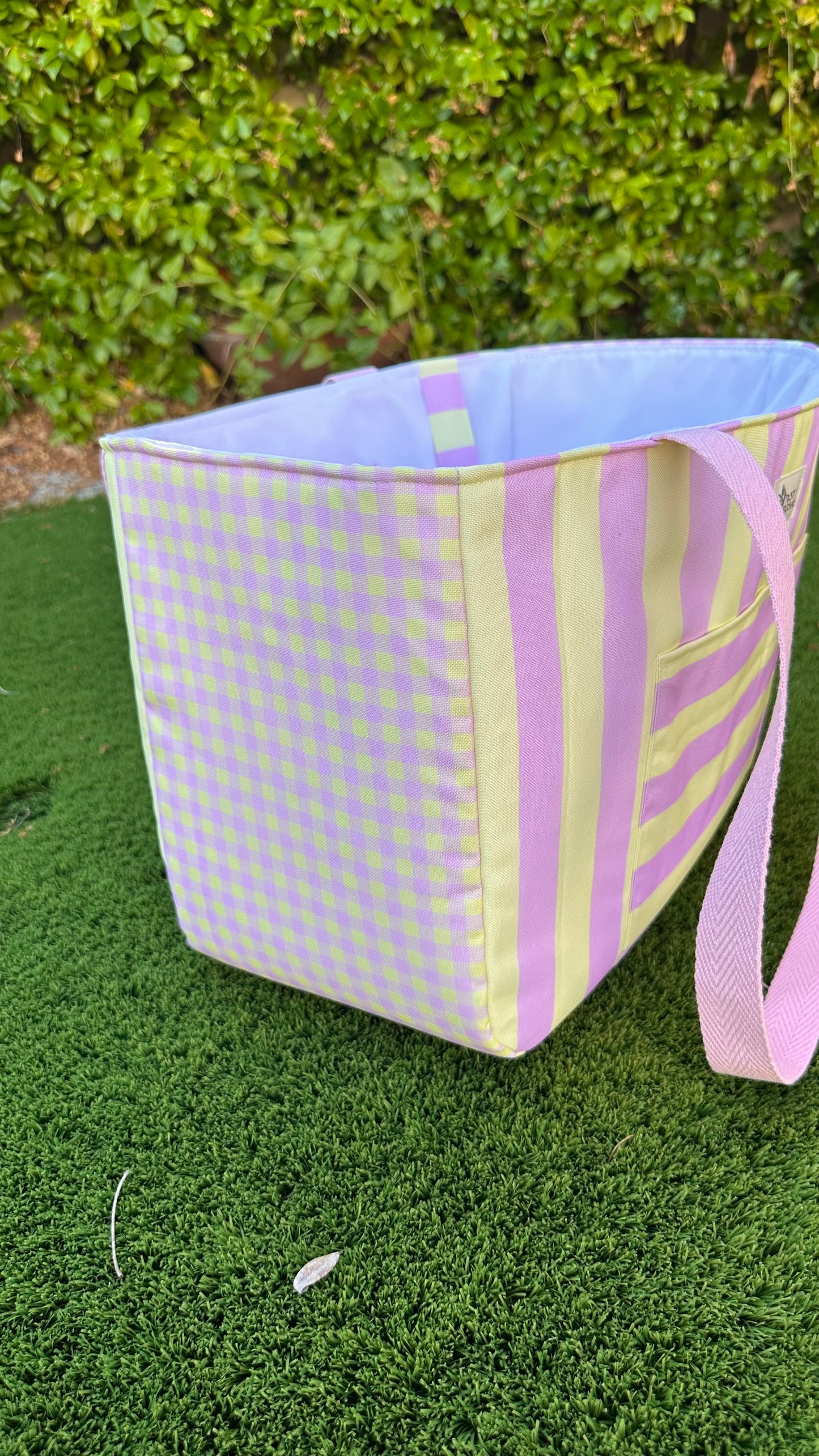 Bolso Gadir Rayas Rosa y Amarillo