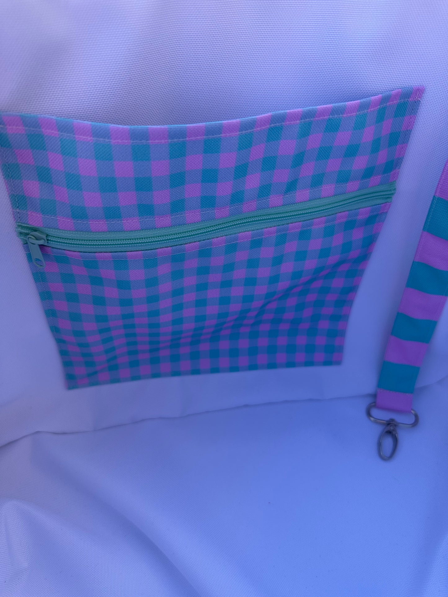 Bolso Gadir Rayas Rosa y Verde