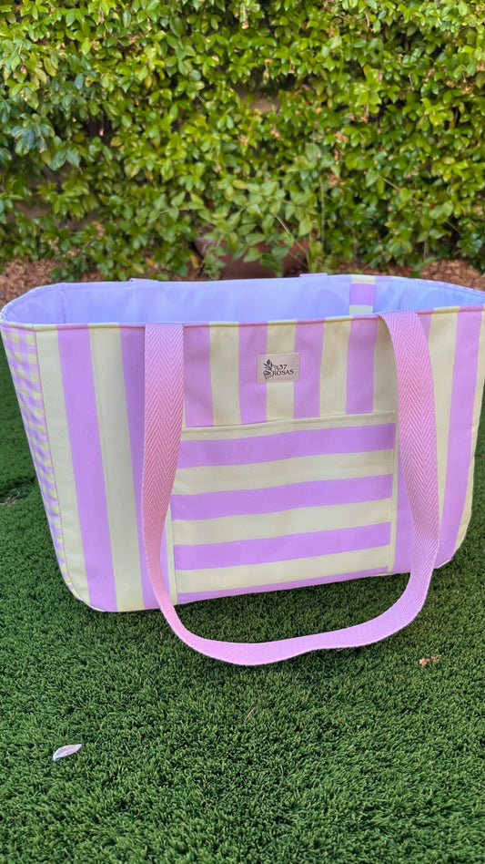 Bolso Gadir Rayas Rosa y Amarillo