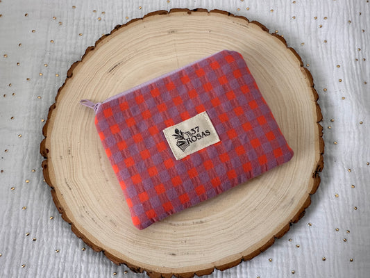 Monedero Vichy Naranja y Lavanda