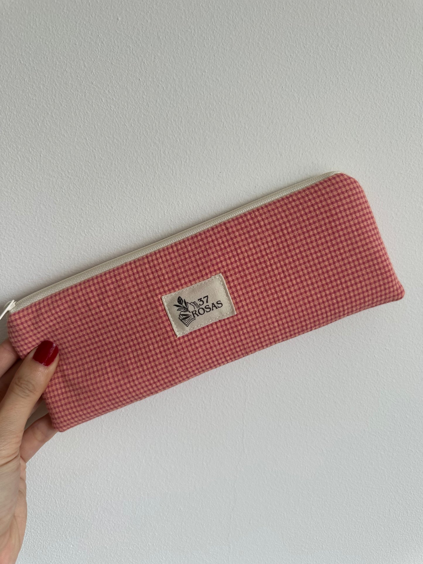 Estuche plano Vichy Melocotón