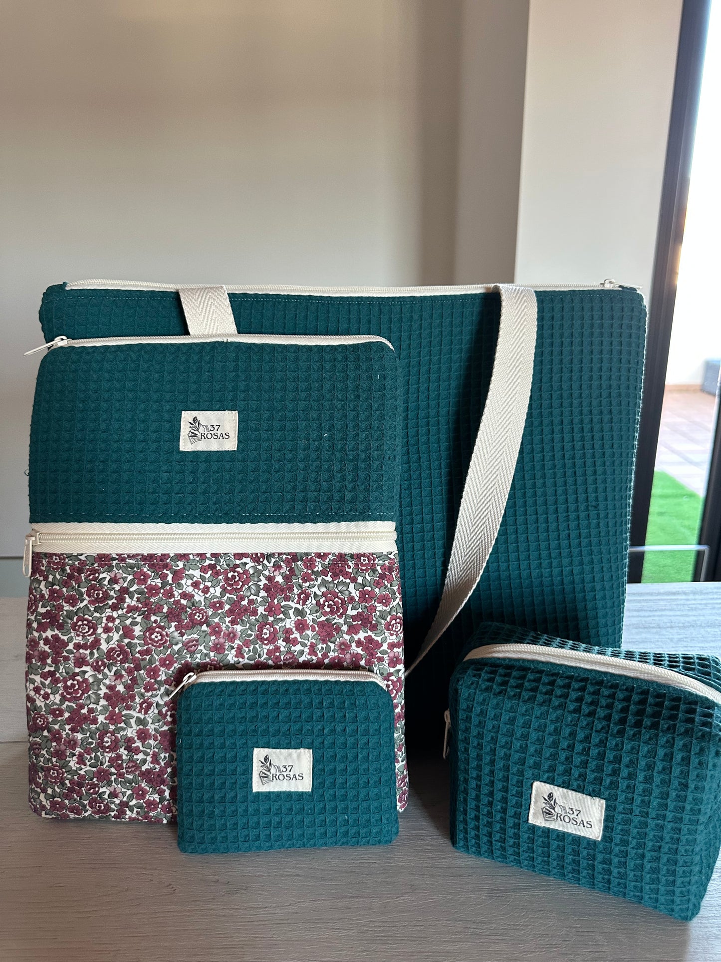 Neceser Lizzy AIRE Waffle Verde Bosque