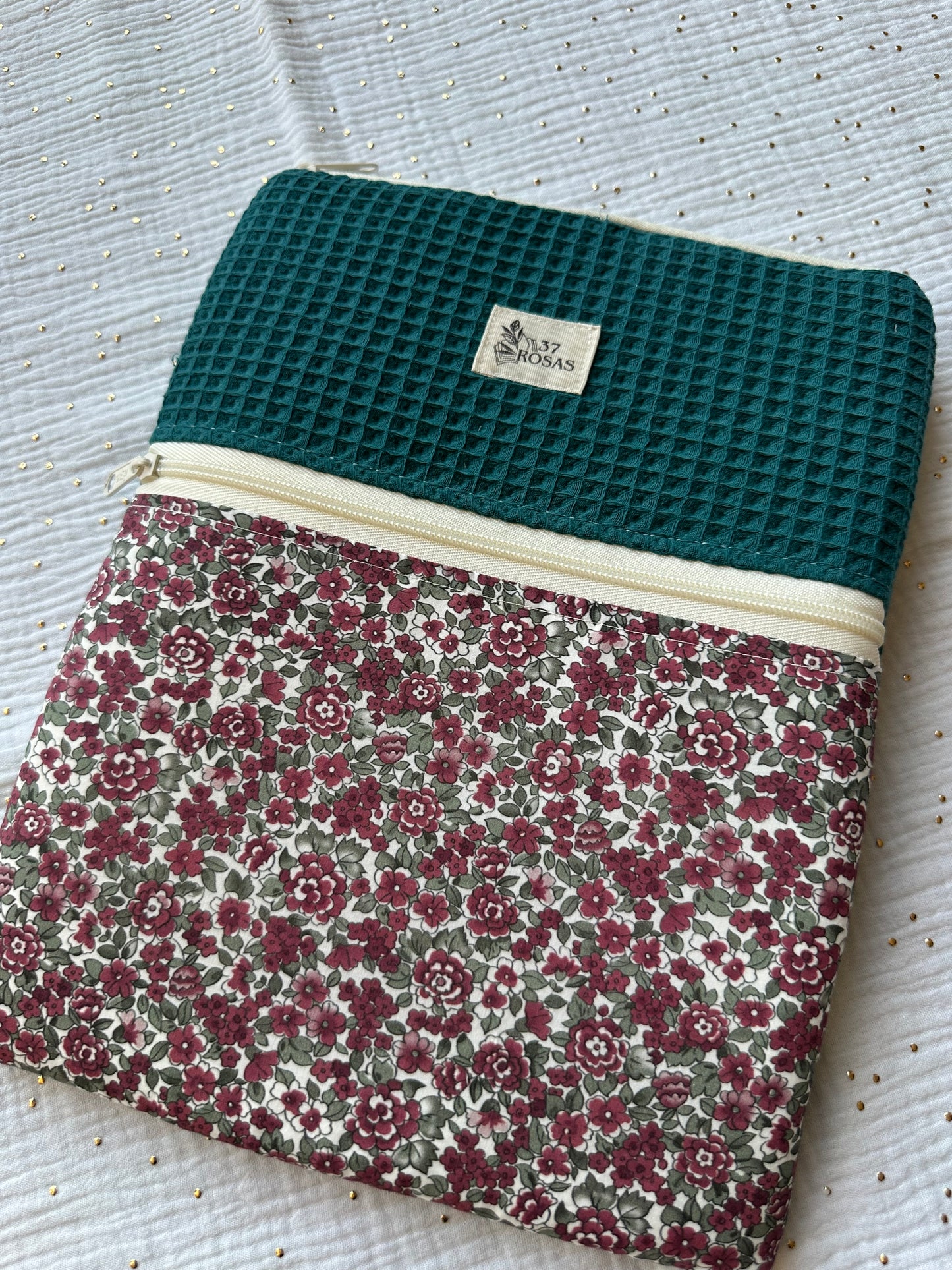 Funda de libro o tablet AIRE Waffle Verde Bosque y Floral