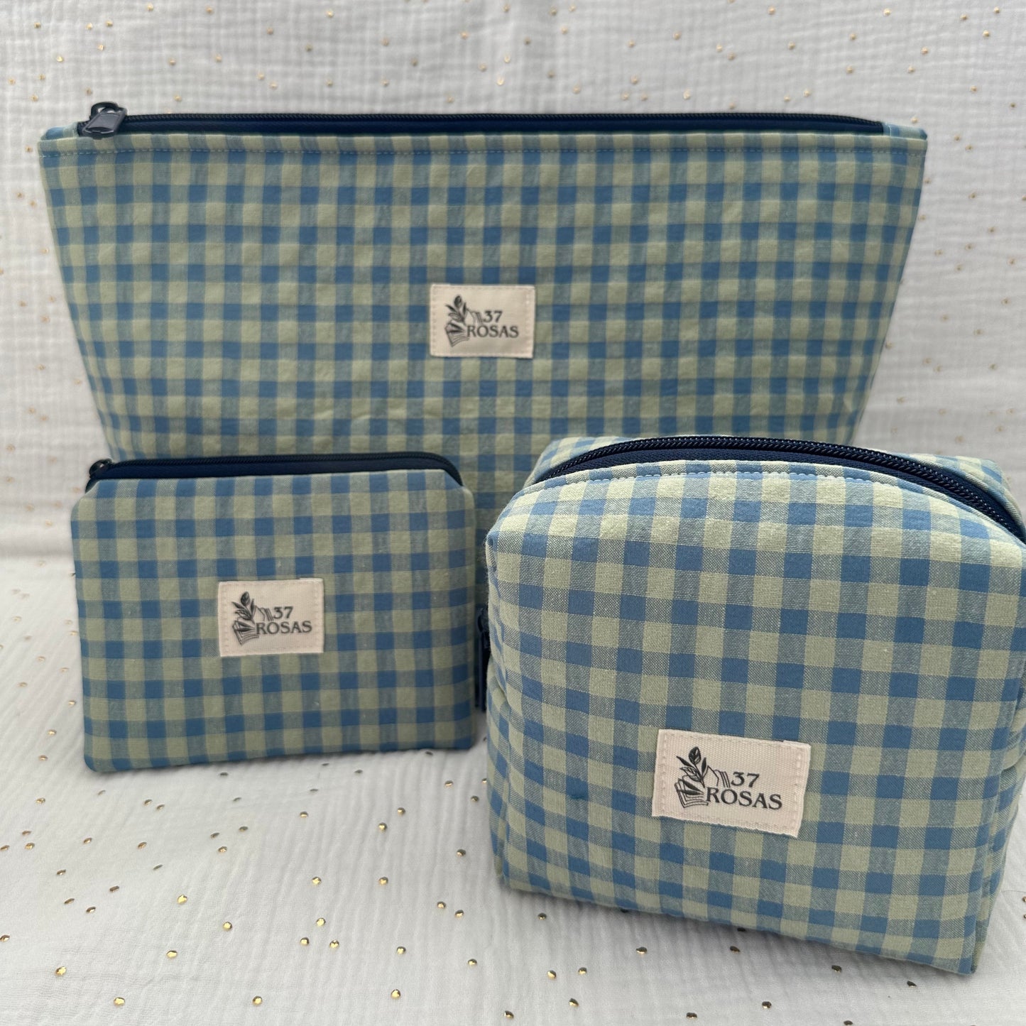 Neceser Gala AIRE Vichy Azul y Verde