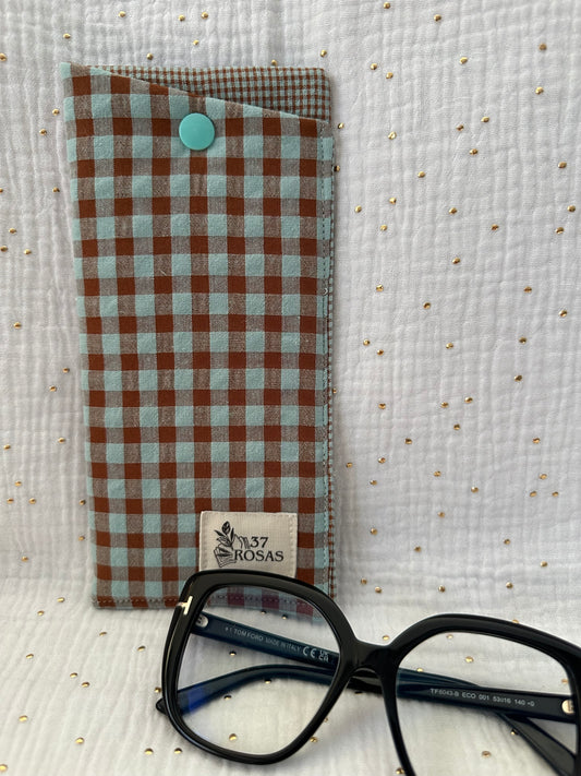 Funda de gafas AIRE Vichy Turquesa y Tostado