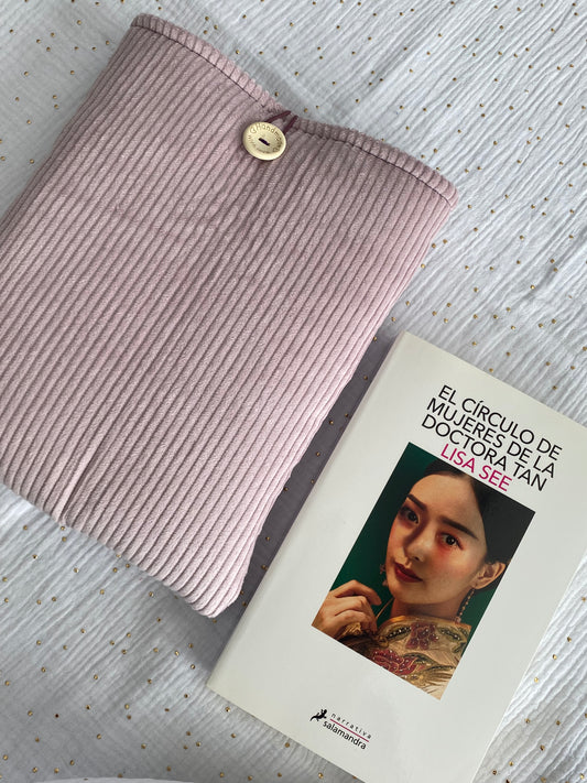 Funda de libro Pana Rosa claro