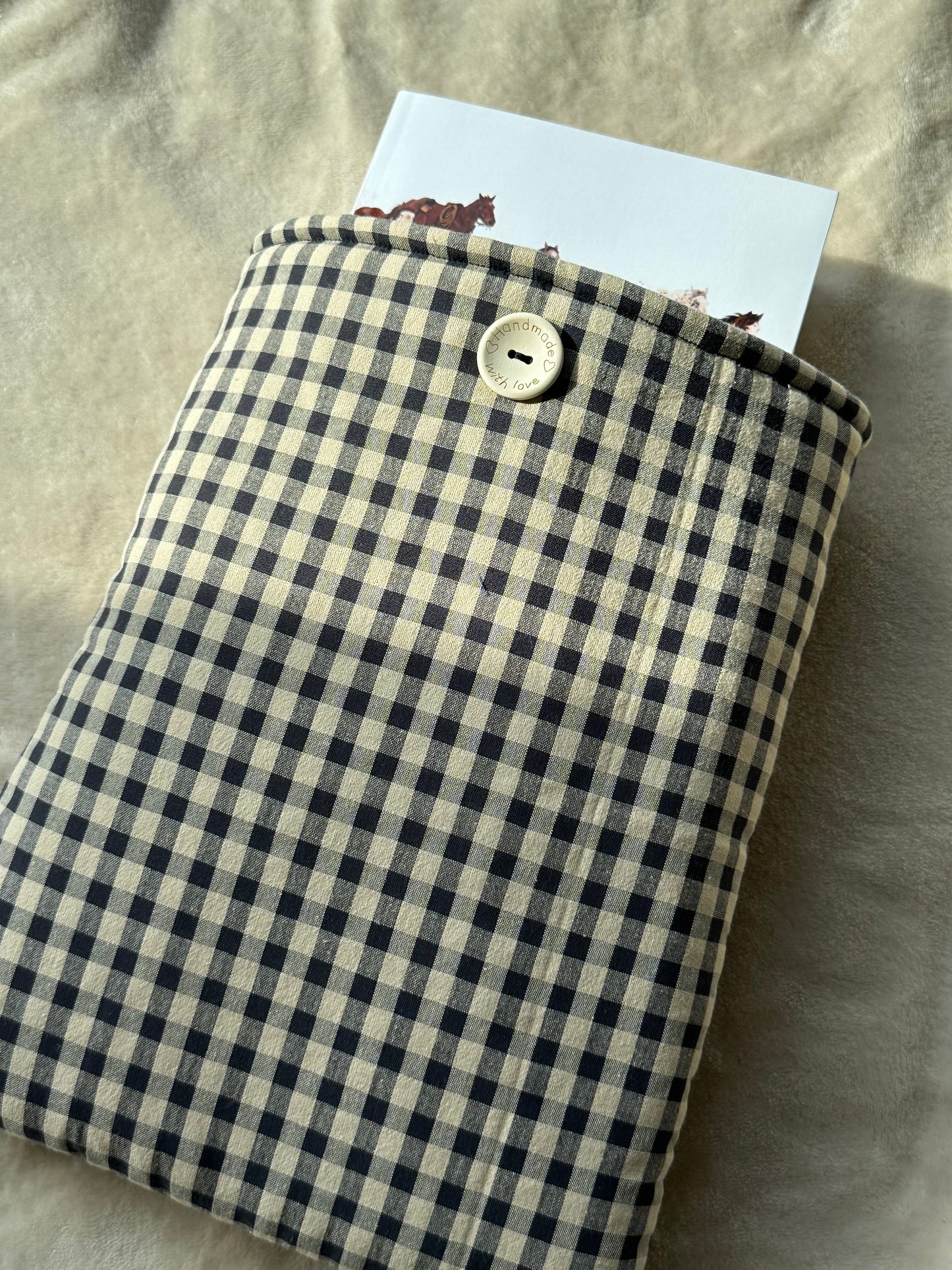 Funda de libro Vichy Vainilla y Negro