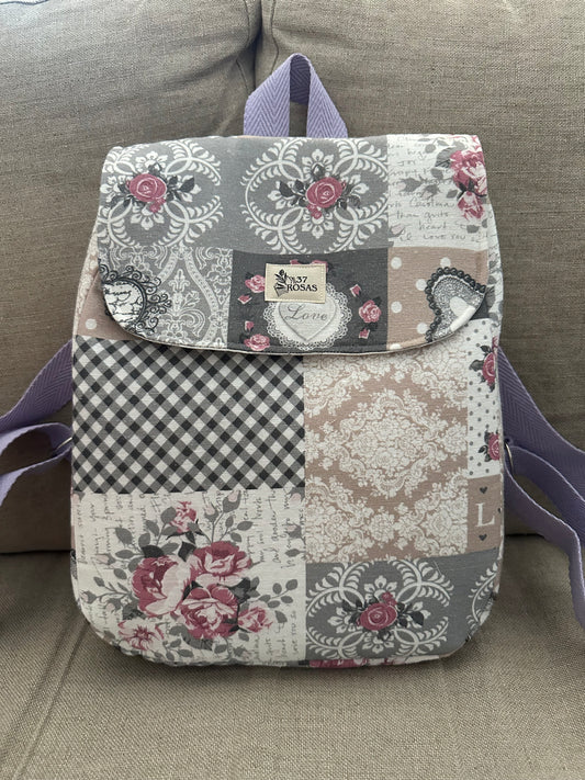 Mochila Belén Romántica Gris