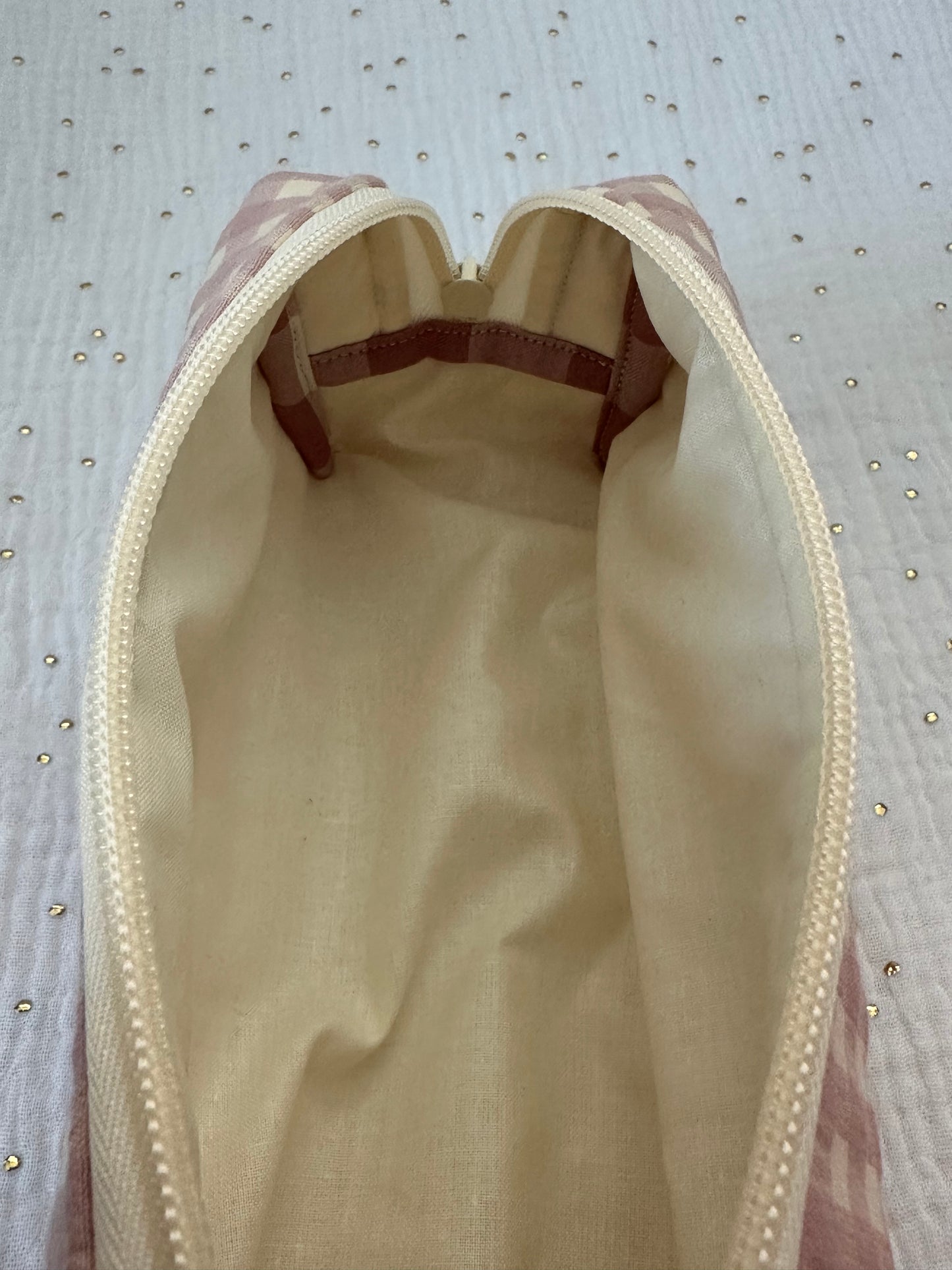 Estuche Vichy Rosa y Beige