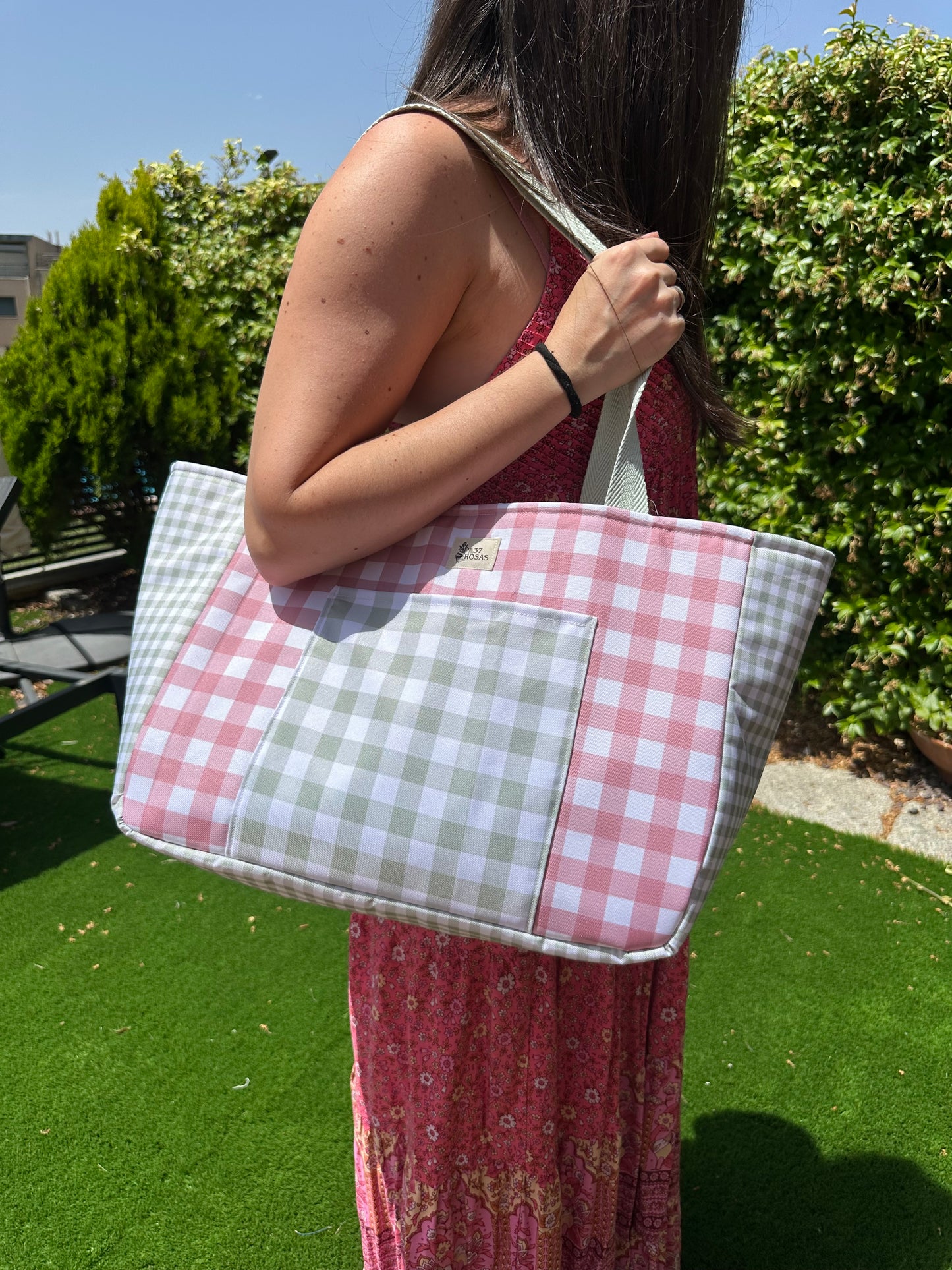 Bolso Gadir Rosa empolvado y verde
